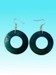 Boucles d'oreille ronde turquoise en capiz